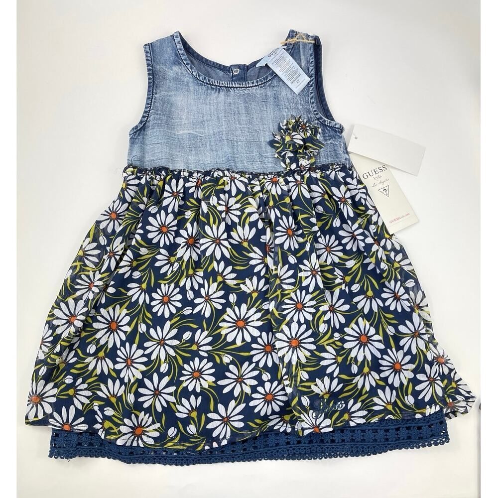 Denim‎ and Floral Dress by Guess Kids Size 4T